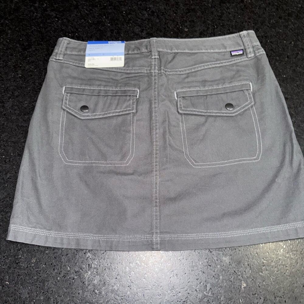 NEW Patagonia Prairie Dawn Organic 100% Cotton Gray Skirt Pockets NWT SZ 8